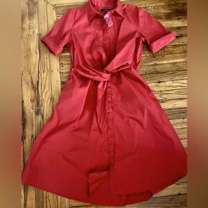 Elegant Red Shirt Dress
